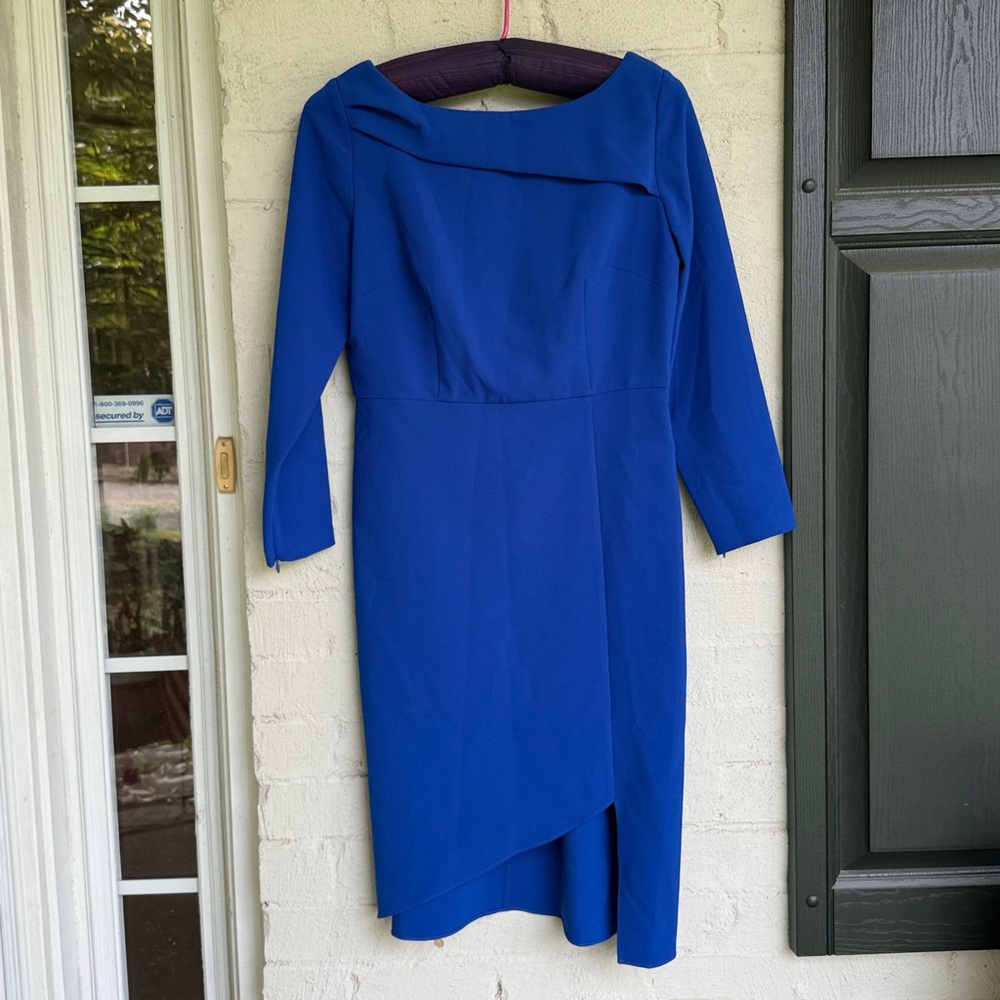 NWT Sachin & Babi Patrizia Blue Asymmetrical Crepe Dress Size 10 - Picture 6 of 15